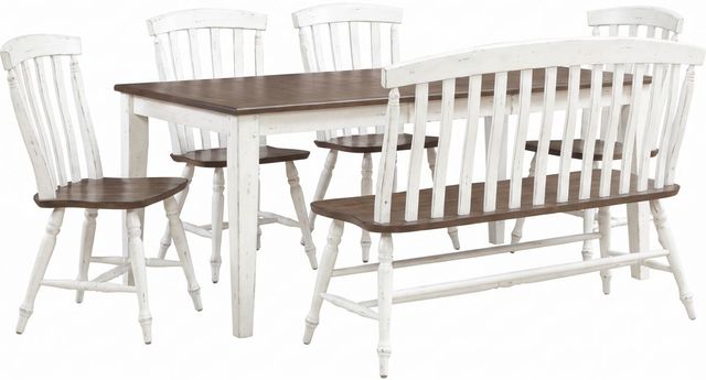 Liberty Furniture Al Fresco 6-Piece Graphite/Whitestone Dining Table Set-0