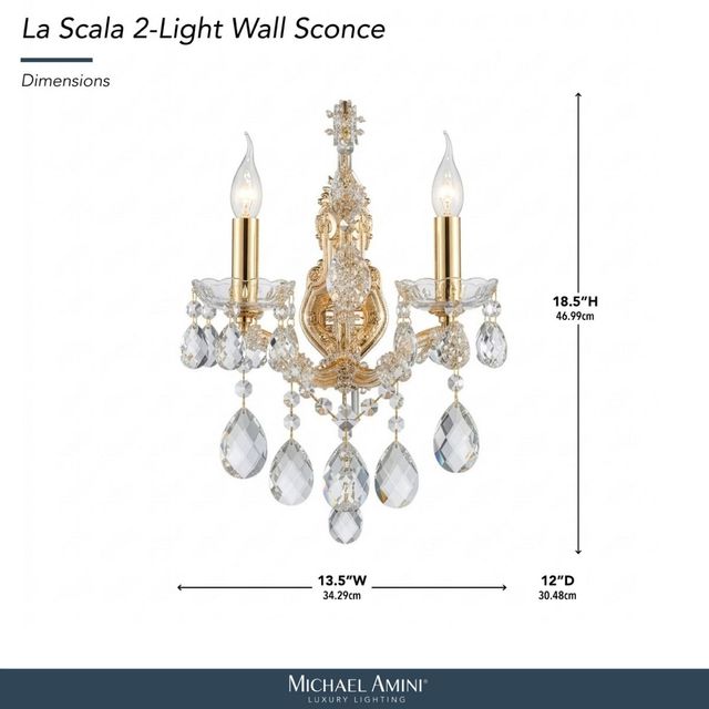 Michael Amini® La Scala Clear 2-Light Wall Sconce-2