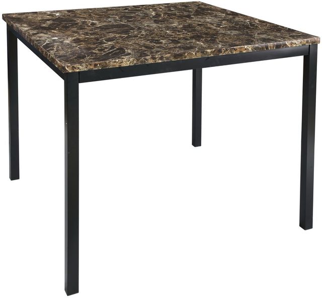 Homelegance® Tempe Hued Brown Counter Height Table with Black Metal Legs-0