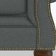 La-Z-Boy® Pembroke Grey Loveseat with Brass Nailhead Trim-5