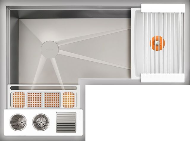 The Galley® Designer White Resin / Resin+ Ideal Corner WashStation™ 3X4C with Four Tool Wash Kit-0