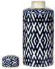 A & B Home Carlyle Blue/White Lidded Jar-1