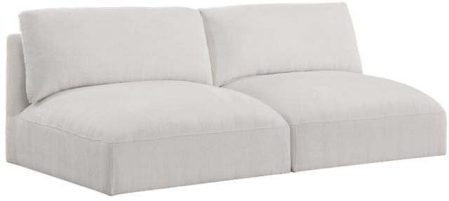 Meridian Furniture Ease 2-Piece Cream Small Spaced Armless Sectional-0