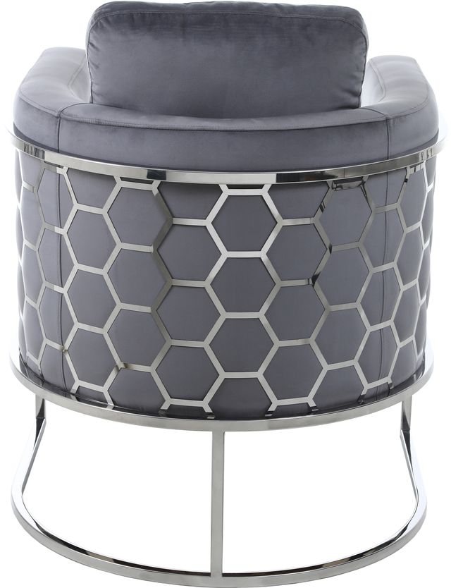 Meridian Furniture Casa Grey/Chrome Velvet Chair-1
