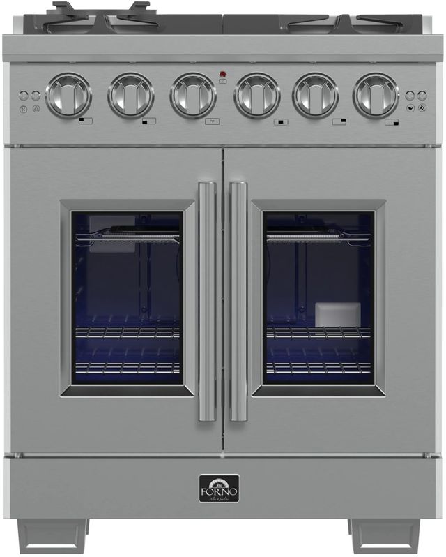FORNO® Capriasca 30" Stainless Steel Pro Style Gas Range-0
