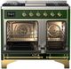 Ilve® Majestic III 40" Emerald Green Pro Style Dual Fuel Natural Gas Range with Solid Door and Brass Trim-1