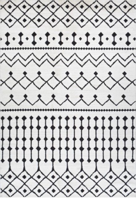 Surya Moroccan Shag Charcoal/Off-White 4'x6' Area Rug-1
