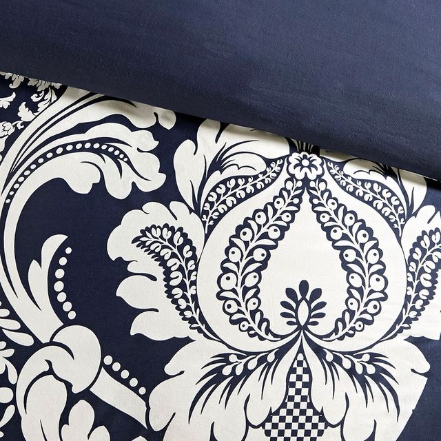 Olliix by Madison Park Vienna 6 Piece Indigo King/California King Printed Duvet Cover Set-4