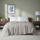 Olliix by Madison Park Freshspun Basketweave Grey King Cotton Blanket-1
