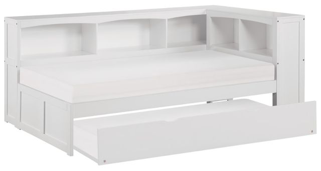 Homelegance® Galen White Youth Twin Corner Platform Bookcase Bed with Twin Trundle-2