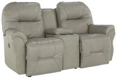 Best® Home Furnishings Customizable Bodie Leather Power Reclining Rocker Console Loveseat