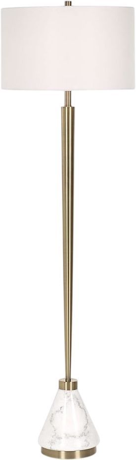 Uttermost® Curran Brass/White Floor Lamp-3