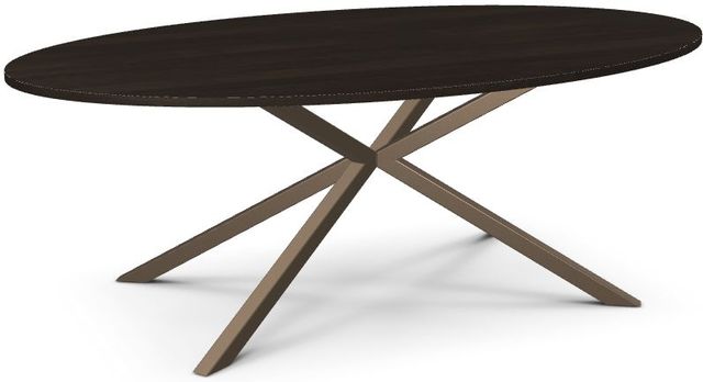 Amisco Customizable Asterisk Birch Oval Table with Metal Stand-0