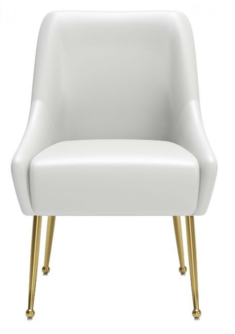 Zuo® Modern Maxine Gold/White Dining Side Chair-2