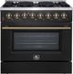 FORNO® Galiano 36" Black Pro Style Dual Fuel Range-0