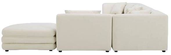 Moe's Home Collection Lowtide Alcove 5-Piece Warm White L-Shaped Modular Sectional and Ottoman-2