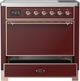 Ilve® Majestic III 36" Burgundy Pro Style Induction Range with Solid Door and Copper Trim-3
