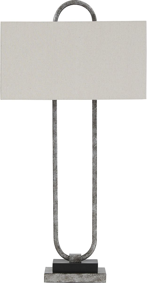 Signature Design by Ashley® Bennish Antique Silver/White Table Lamp-0