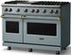 Viking® 5 Series 48" Novembery Sky Pro Style Gas (LP) Range with Brushed Brass Trim-2