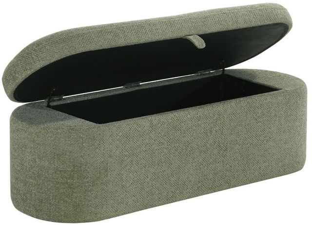 Crown Mark Philipa Light Green Tweed Storage Bench-4