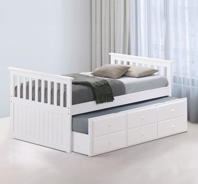 Furniture of America® Clemens White Twin Captain Bed-1
