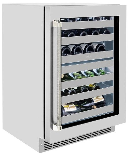 ZLINE Autograph Edition Touchstone 24 " 4.8 Cu. Ft. Stainless Steel Dual Zone with Glass Door and Polished Nickel Helix Handle-3