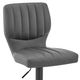 Armen Living Bardot Gray/Matte Black Adjustable Swivel Bar Stool-2