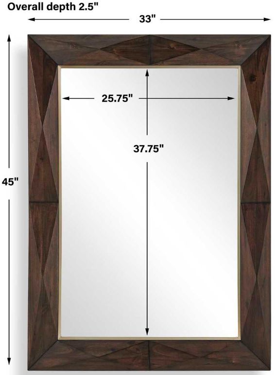 Uttermost® Diamond In The Rough Dark Walnut Mirror-2