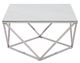 Mazin Furniture Lyris White Cocktail Table with Silver Base-1
