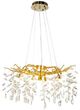 A & B Home Glass/Gold Chandelier with Hanging Leaves-1