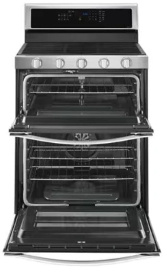Whirlpool® 30" Stainless Steel Double Oven Freestanding Gas Range-1