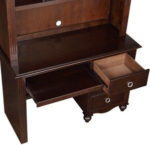 Mazin Furniture Meghan Espresso Writing Desk with Hutch-3