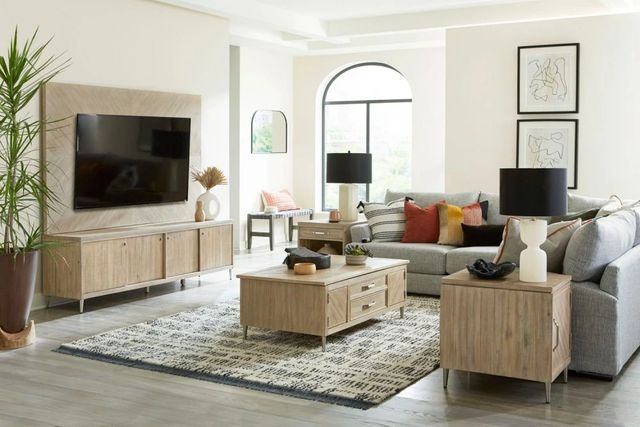 aspenhome® Maddox Biscotti 80" TV Console with Backer-2