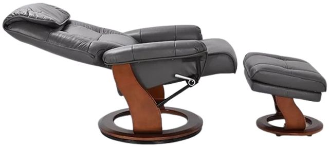 BenchMaster Euro Line Ventura II Iron Gray Chair and Ottoman Set-2