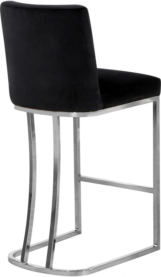 Meridian Furniture Heidi Black Velvet Counter Stool-3