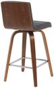 Armen Living Vienna 2-Piece Vintage Black/Walnut Swivel Counter Stool Set-3