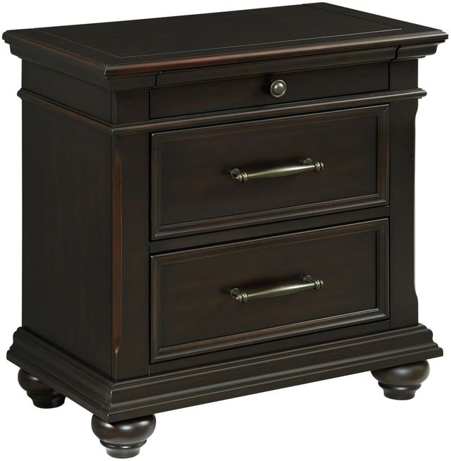 Elements International Slater Black Nightstand-0