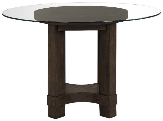 New Classic® Home Furnishings Cityscape Glass Top Dining Table with Walnut Base-2