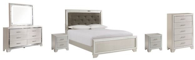 Signature Design by Ashley® Lonnix 6-Piece Silver Queen Panel Bed Set-0