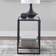 Liberty Furniture Bedford Glass Top Chairside Table with Black/Weathered Oak Base-1
