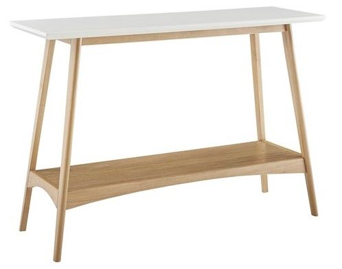 Olliix by Madison Park Parker Off-White Console Table with Natural Base-1