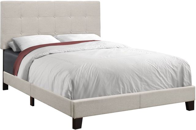 Monarch Specialties Inc. Beige Linen Full Bed-0