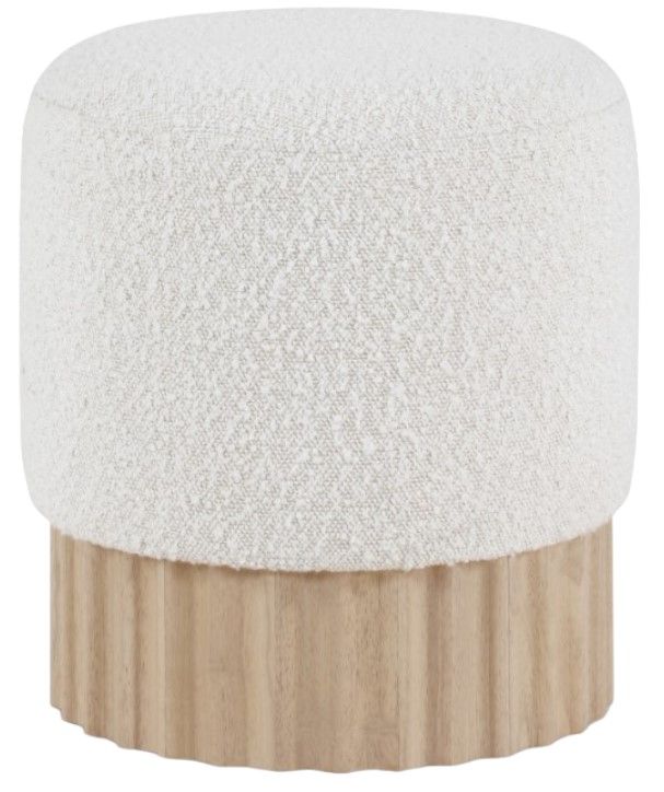 Meridian Furniture Veranda Cream/Natural Boucle Fabric Ottoman-0