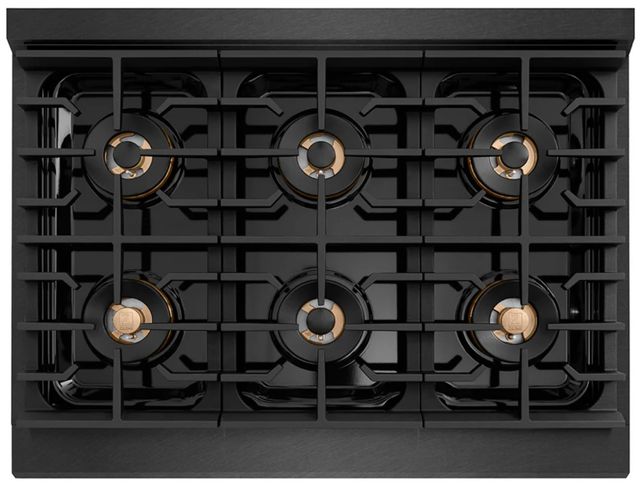 ZLINE Designer Paramount 36 " Black Satin Stainless Steel with Matte Black and Champagne Bronze Accents Gas Rangetop with 6 Burner DuoPro™ Cooktop-2
