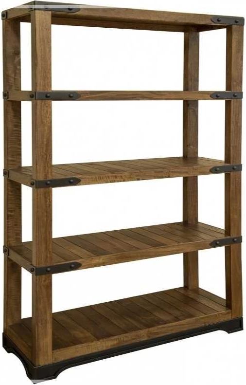 International Furniture Direct Parota Brown Bookcase-0