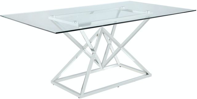 Coaster® Beaufort Glass Top Rectangle Dining Table with Chrome Base