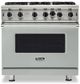Viking® 5 Series 36" Arctic Grey Pro Style Natural Gas Range-0