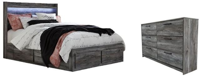 Signature Design by Ashley® Baystorm 2-Piece Gray Queen Panel Bed Set-0