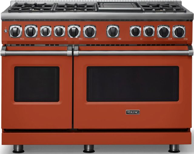 Viking® 7 Series 48'' Spiced Cider Pro Style Dual Fuel Range with Griddle-2