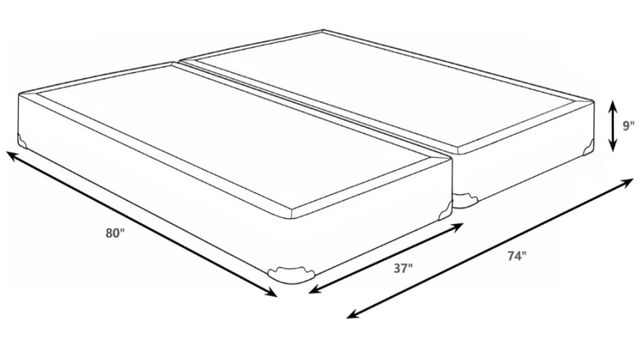Coaster® Mercer Gray 9" Split Eastern King Standard Box Spring Foundation, Includes 2 Pieces-2